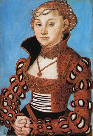 Lucas  Cranach Portrait dune noble dame saxonne